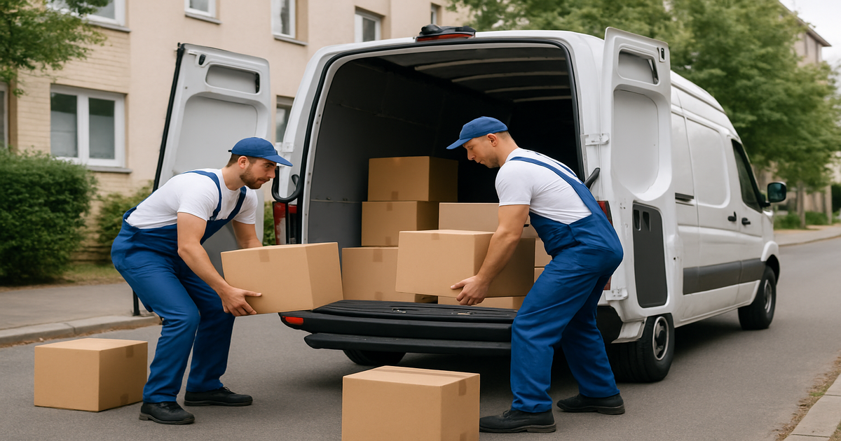 Beiladung Remscheid – zwei Umzugshelfer beladen einen LKW